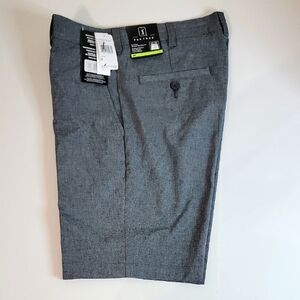 PGA TOUR NWT GRAY 9" FLAT FRONT COMFORT WAIST SHORTS